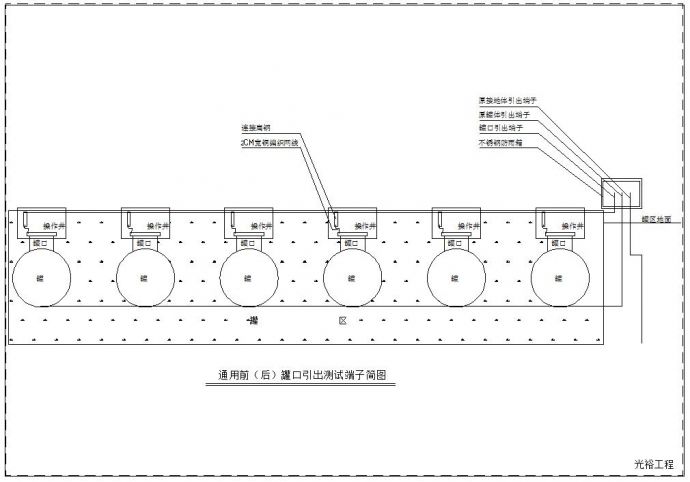城市大型加油站防雷静电接地cad结构设计图_图1