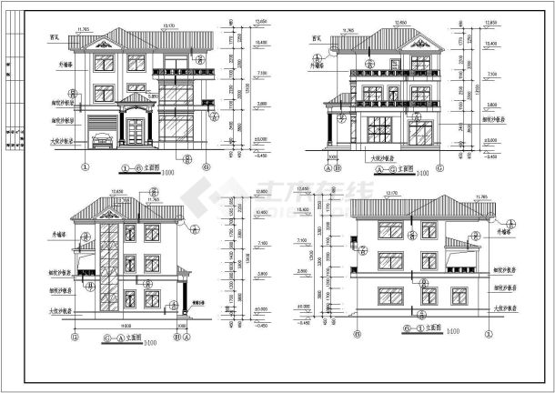 某地精美实用三层农村房屋建筑设计图-图一