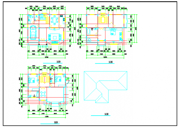某三层单家院式别墅设计图纸（含效果图）_图1