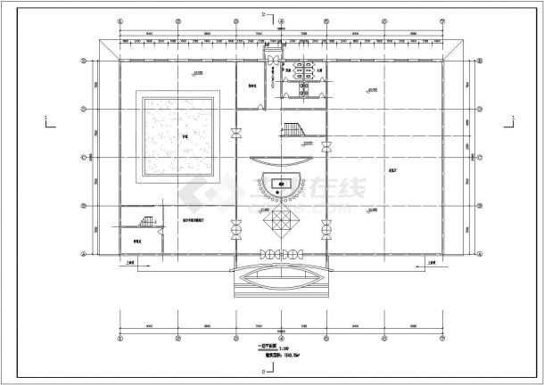 某地三层城市展览馆建筑结构设计图-图二