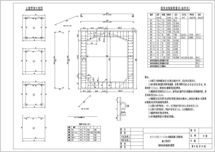 某铁路1-1.0m拱涵接长1-1.0米框架涵初步设计图_图1