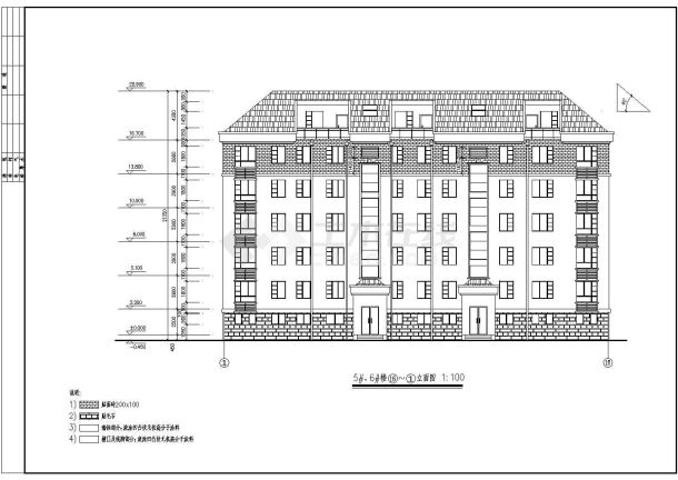 某小区六层住宅建筑设计施工方案图纸-图一