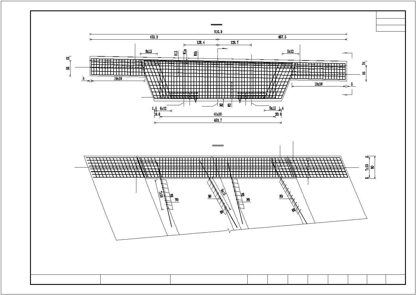 （全预应力结构）68.45m异形箱梁梁体设计图