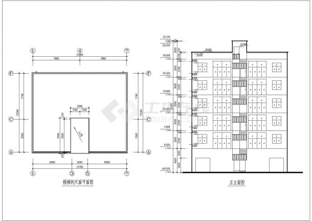 某单位住宅楼建筑设计施工方案图纸-图一