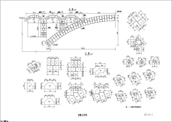 【浙江】1-16m空腹式石拱桥全套施工图（16张）_图1
