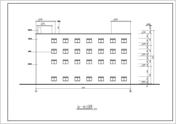 实用的四层带天窗厂房建筑施工设计图_图1