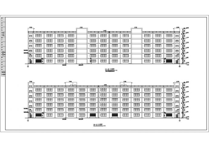 超大型6层厂房建筑设计cad图纸_图1