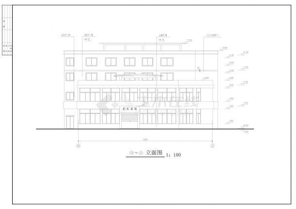 4层跨架结构菜场施工图CAD-图二