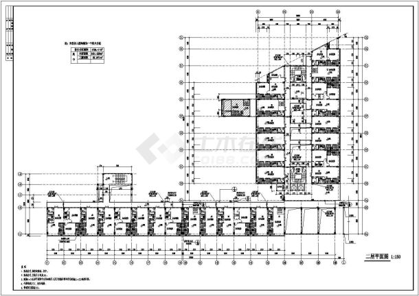 某七层L型框架结构办公楼建筑施工图-图二