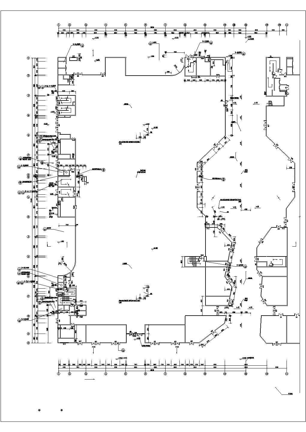 商业大楼宾馆酒店空调系统设计cad施工图（空气源热泵）