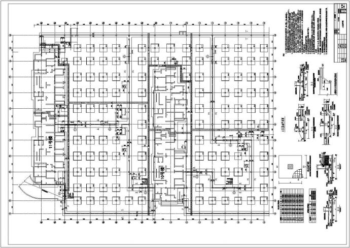 小区地下一层框架结构汽车库结构施工图_图1