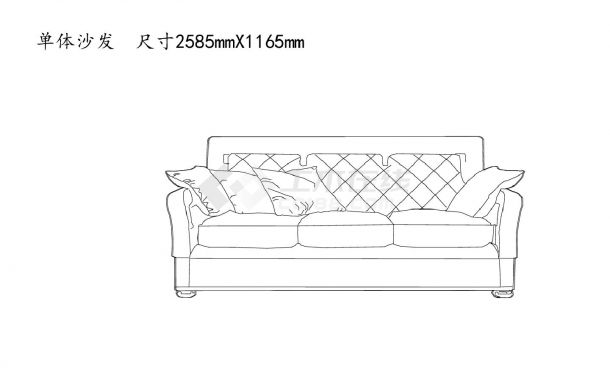 沙发类（整理图库）＆（立面）单体沙发立面图25个(三）CAD图-图二