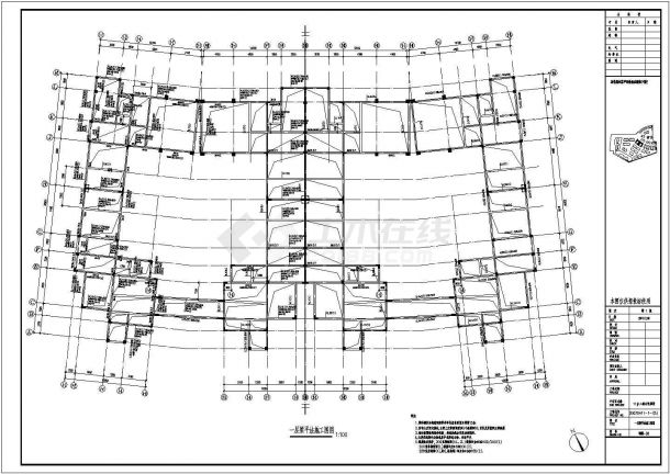 【惠东】某三层框架结构合院别墅全套建筑结构施工图纸（含水电暖）-图二