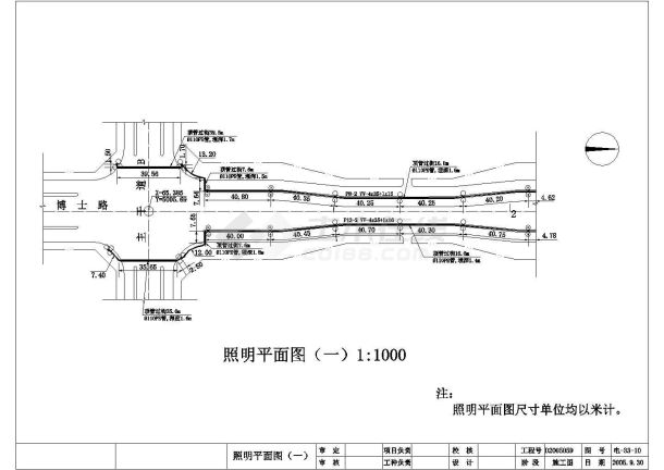 偏远开发区路灯照明系统实施CAD布置图-图一