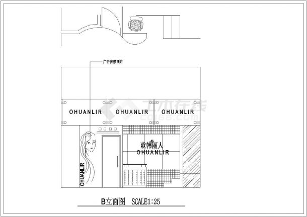 某典雅大方整套服装店室内装修设计CAD施工图纸-图一