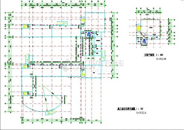 某大学1.7平米4层框架结构教学综合楼平立剖面设计CAD图纸-图一