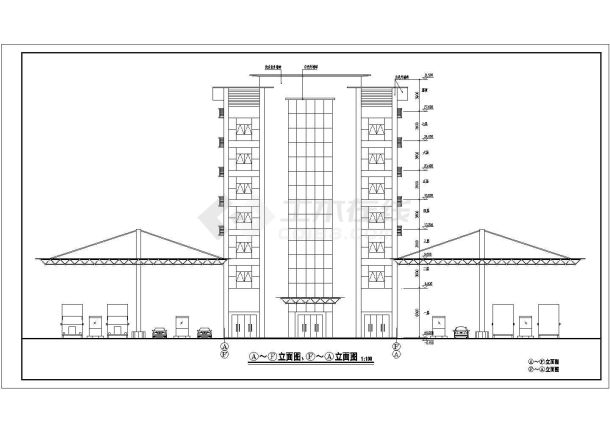 某占地924平米七层办公大楼建筑施工图-图二