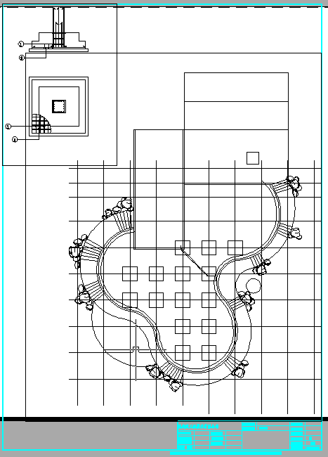 某地公园架空游泳池结构CAD规划参考图-图二