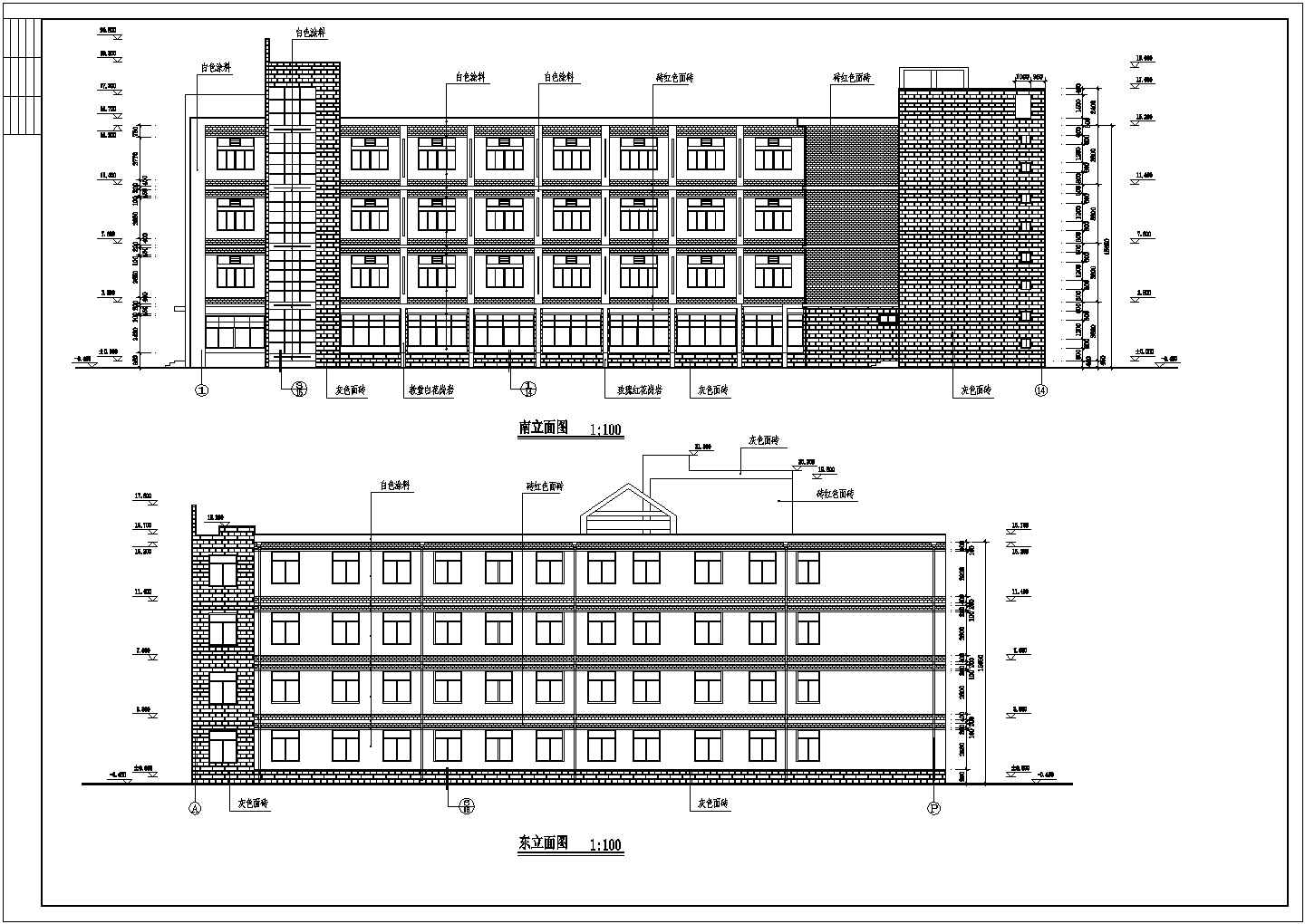 最新小学校建筑cad施工图（含设计说明）