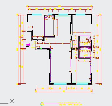 家装设计现代风格小户型两室一厅装修cad施工图-图二