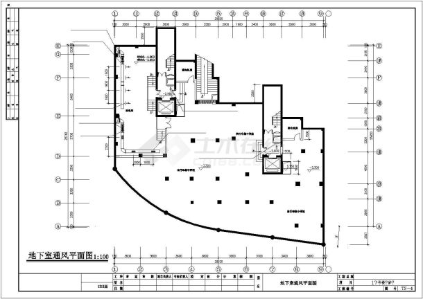 高档住宅小区通风系统设计cad施工图，含地下室-图一
