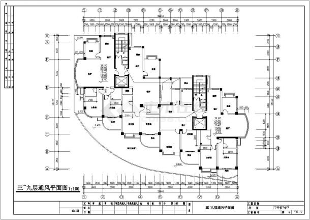 高档住宅小区通风系统设计cad施工图，含地下室-图二
