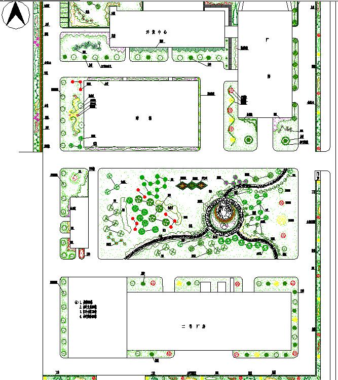 某地区小型中环绿化景观设计规划方案图_图1