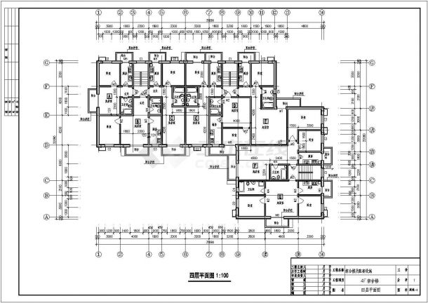 某军营四层宿舍楼建筑结构设计施工图纸-图二