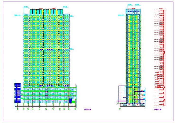超高层L型塔式综合办公楼建筑施工图_图1