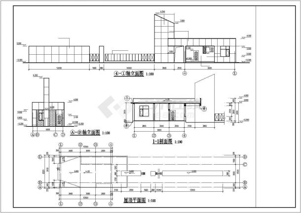 某砖混砌体结构大门结构施工图-图一