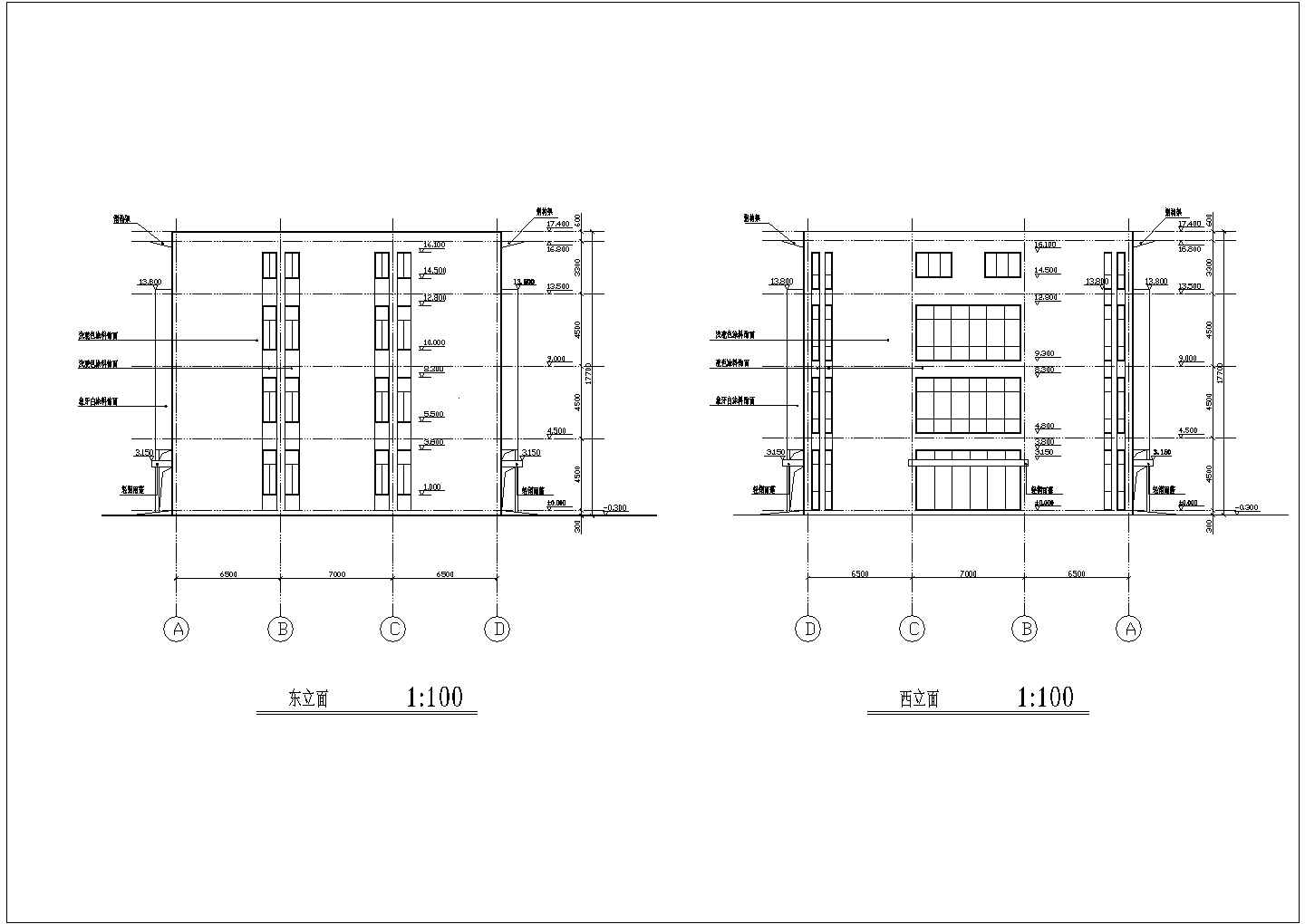 多层工业厂房建筑设计图纸（全套）