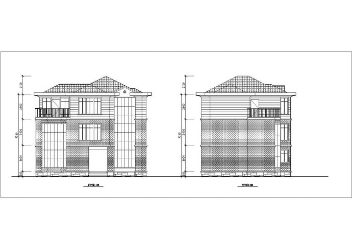 某新农村3层独栋别墅建筑设计图纸（含效果图）_图1