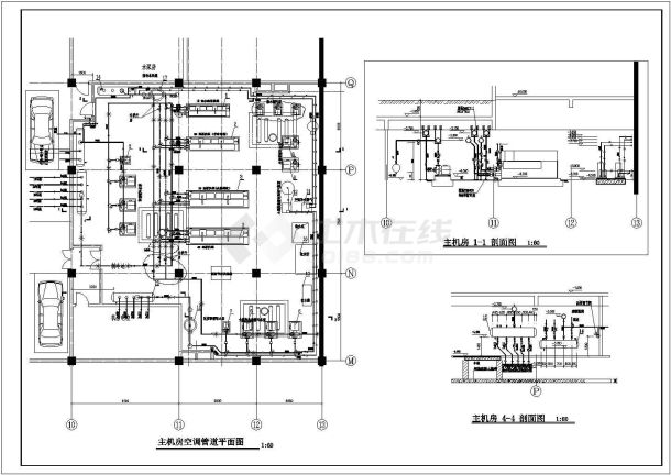 【河南】单层综合建筑体土壤源热泵机房设计施工图-图二