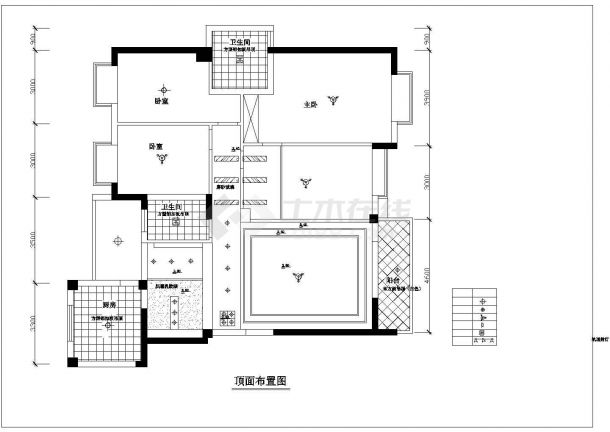 中式雅致大户型室内家装设计cad施工图-图二
