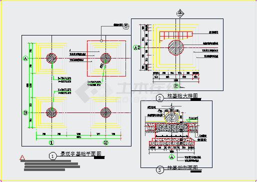 设计合理的某小区内中式景观亭设计CAD详图（含坐凳设计图）-图二