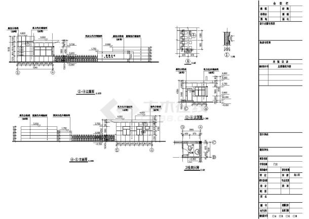 工厂门卫室建筑设计图纸（共4张）-图二