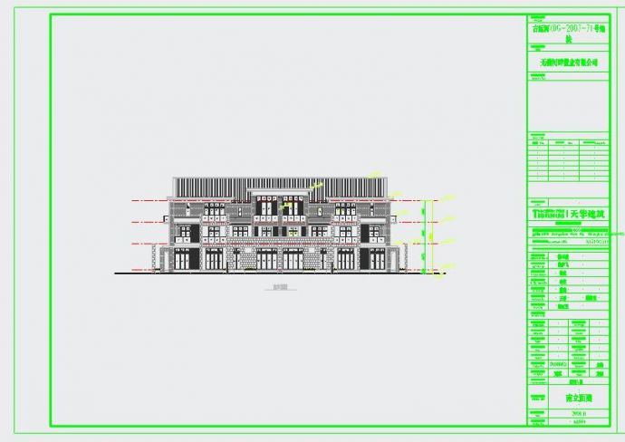 12.82米三层联排式坡屋顶别墅建筑设计施工图_图1
