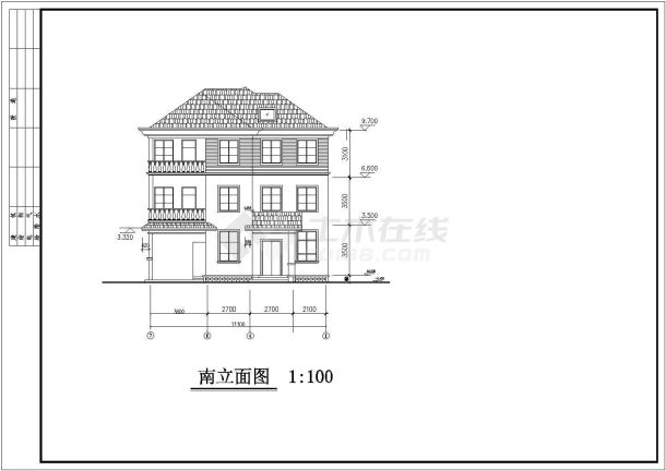 三层度假别墅建筑设计施工图（共11套）-图二