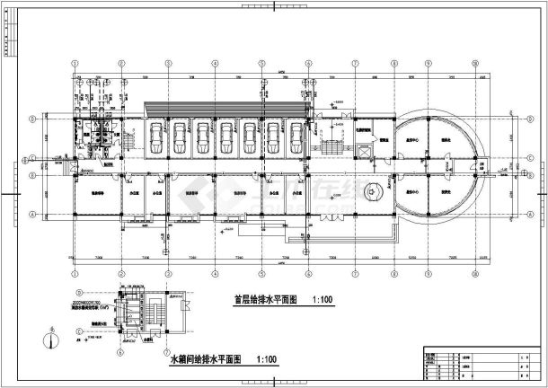 【河北】5层老年社会福利院给排水设计图纸-图二