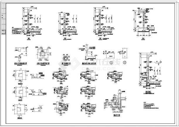 某劳动局办公楼框架结构施工图（共八张）-图二