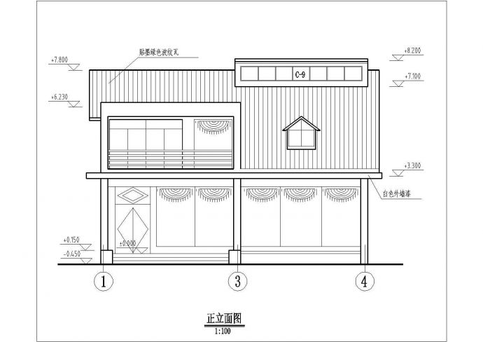 首层99平米2层某B型别墅设计方案图纸_图1