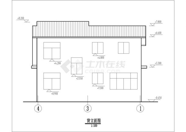 首层99平米2层某B型别墅设计方案图纸-图二