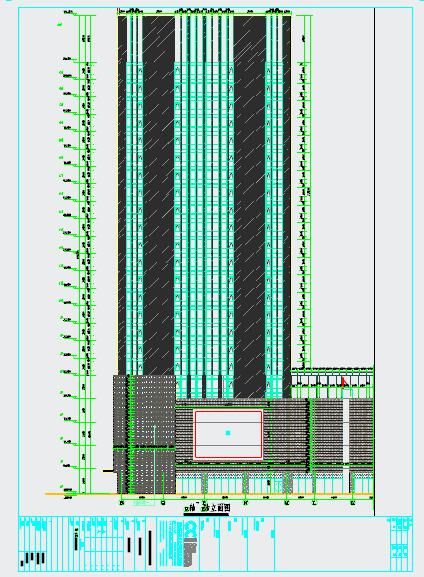 27层超高层带中庭商业综合楼建筑施工图-图一