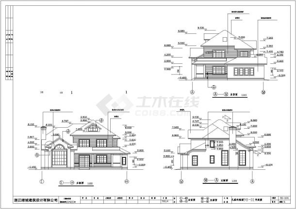 某城市经典法式三层别墅建筑设计图-图一