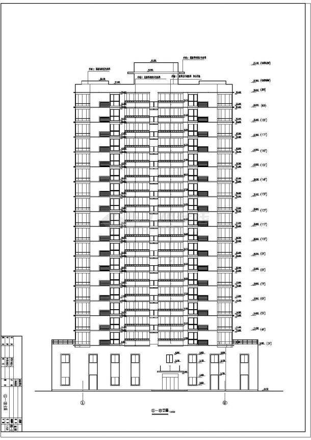 18层青年公寓住宅楼建筑施工cad设计图（有跃层）-图一