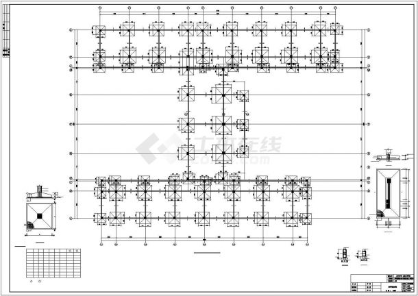 [安徽]4700㎡三层工字型框架结构小学教学楼建筑结构施工图-图二