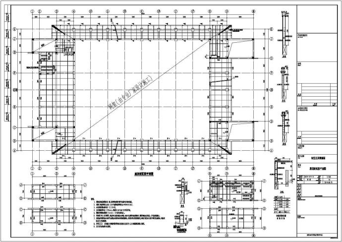 四层框架结构中学各种功能建筑结构施工图（含综合教学楼实验楼宿舍风雨操场）_图1