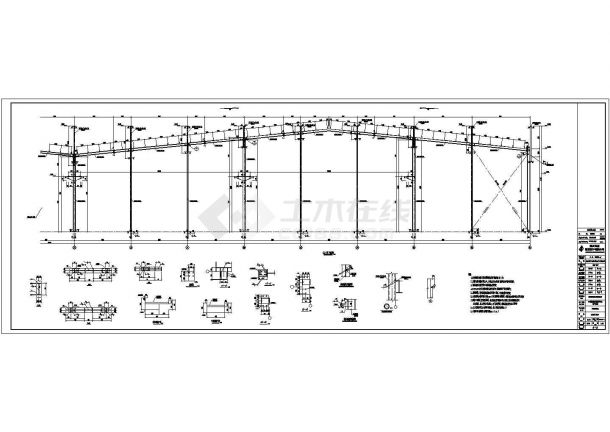 北方某地区公司钢结构建筑设计施工图-图二