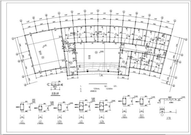 某地砖混结构办公楼建筑设计施工图-图二