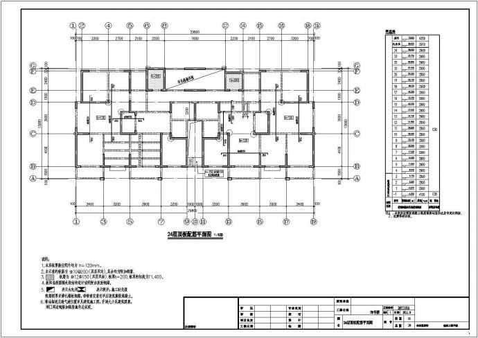 [青岛]二十四层剪力墙结构高层住宅楼结构施工图_图1
